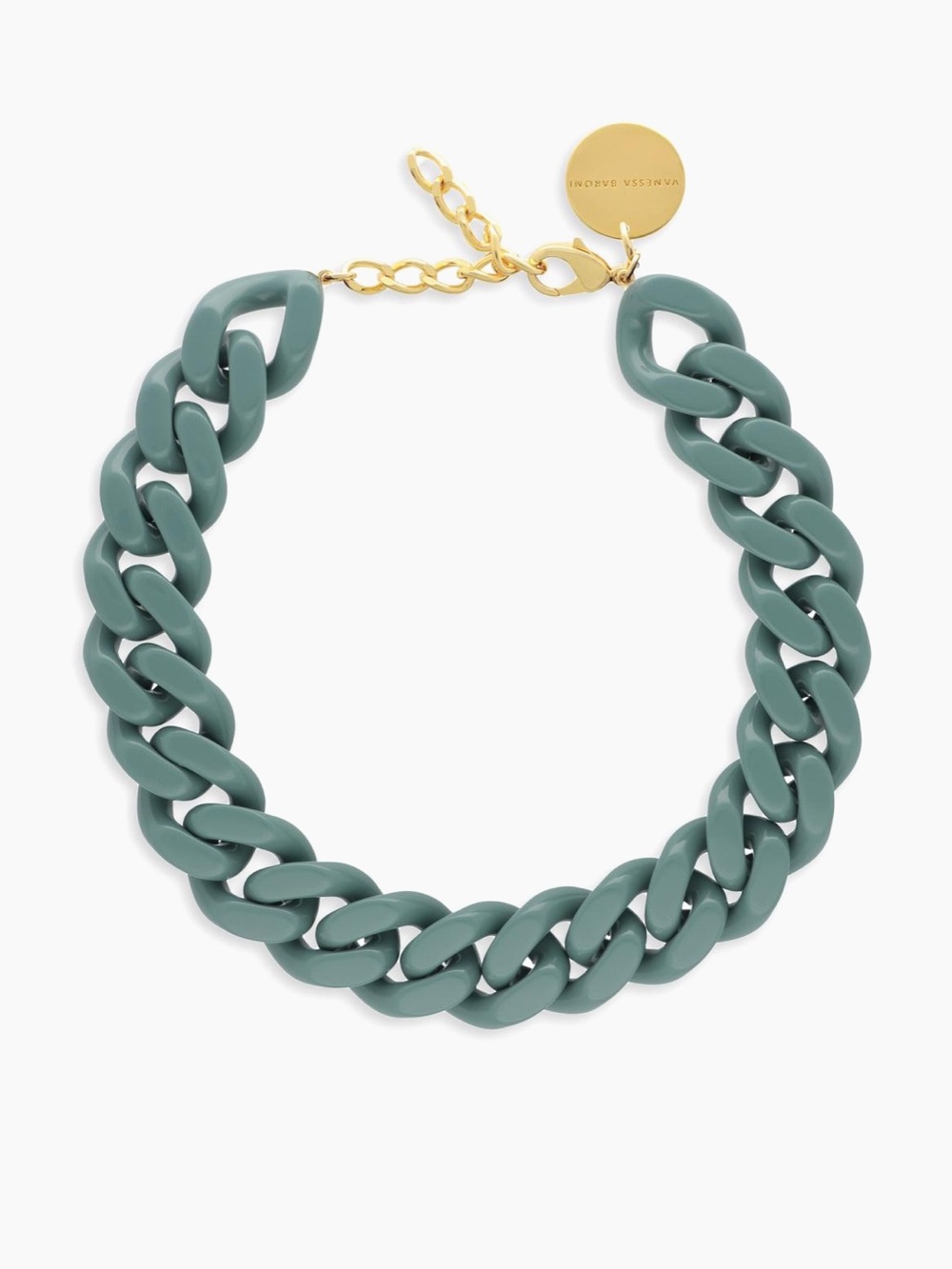 Vanessa Baroni Goldtone & Acetate Flat Chain Necklace
